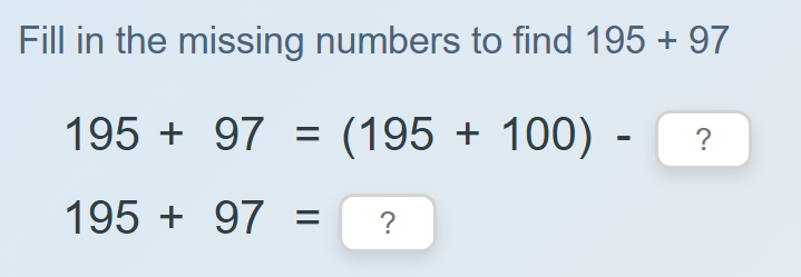 Use compensation to add - up to three digits